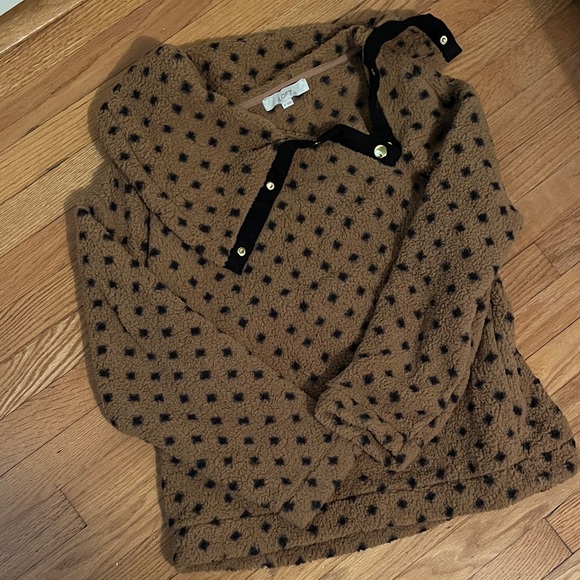 LOFT Sweaters - Brown Polka Dot LOFT Sweater